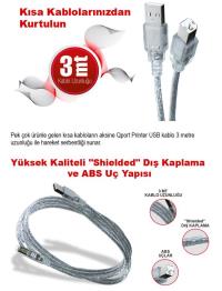 QPORT Q-PR3 3MT USB 2.0 YAZICI KABLOSU